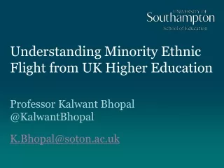 Understanding Minority Ethnic Flight from UK Higher Education