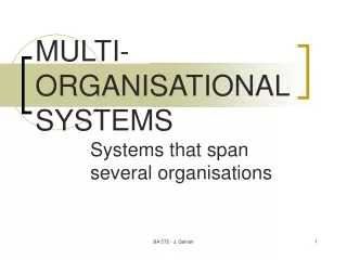 MULTI-ORGANISATIONAL SYSTEMS