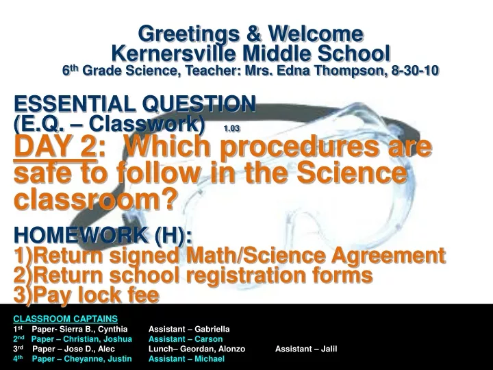 greetings welcome kernersville middle school
