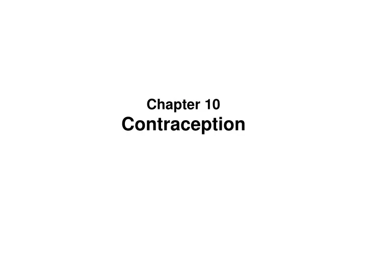 chapter 10 contraception