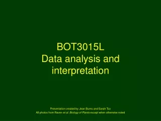 BOT3015L Data analysis and interpretation