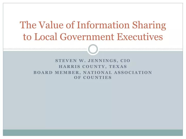 the value of information sharing to local government executives