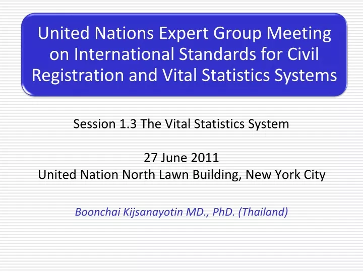 session 1 3 the vital statistics system 27 june