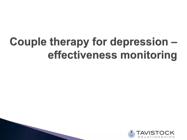 couple therapy for depression effectiveness monitoring