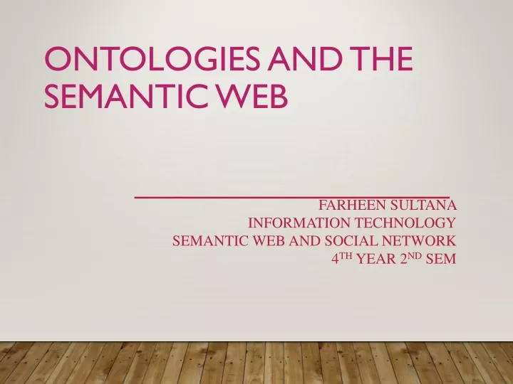 ontologies and the semantic web