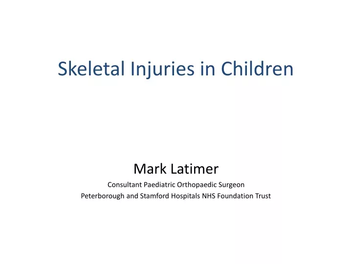 skeletal injuries in children