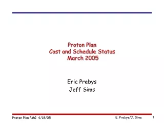 Proton Plan  Cost and Schedule Status  March 2005