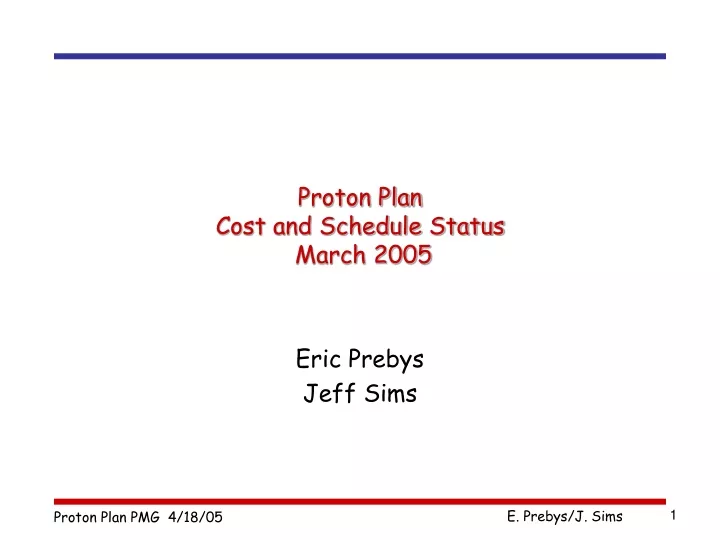 proton plan cost and schedule status march 2005