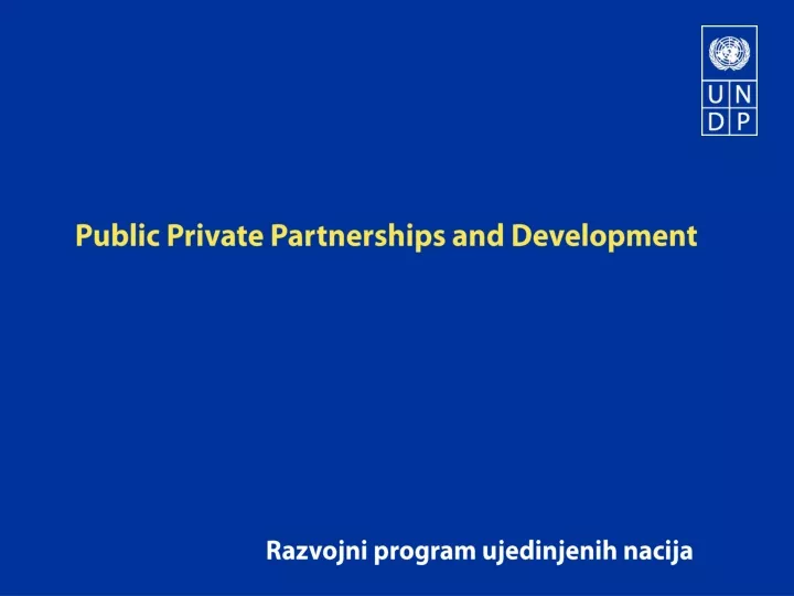 public private partnerships and development