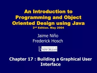 Chapter 17 : Building a Graphical User Interface