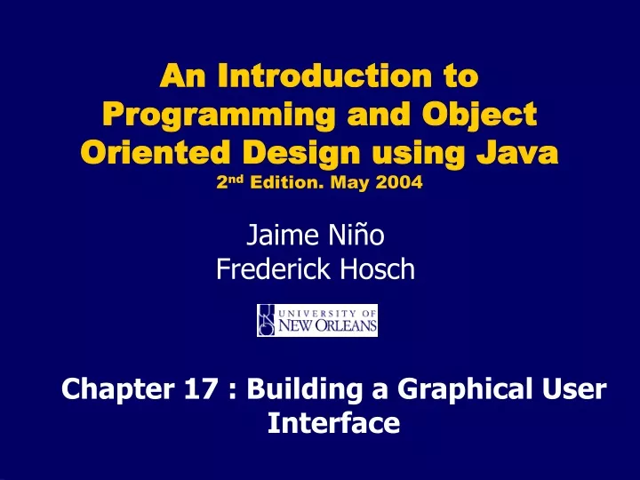 chapter 17 building a graphical user interface