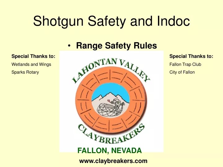 shotgun safety and indoc