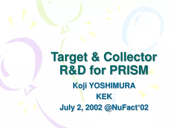 target collector r d for prism