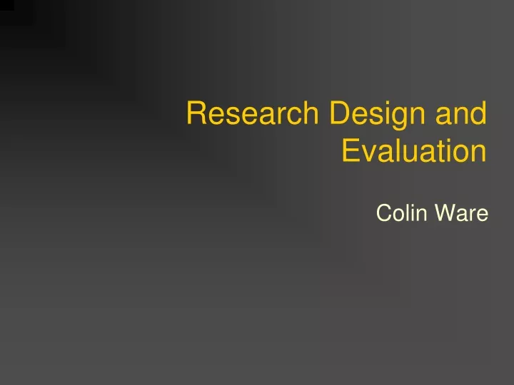 research design and evaluation
