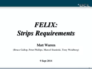FELIX:  Strips Requirements