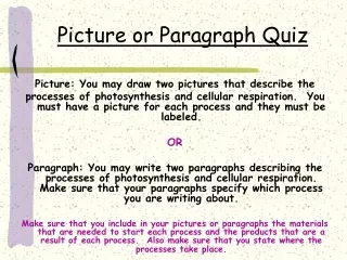 Picture or Paragraph Quiz