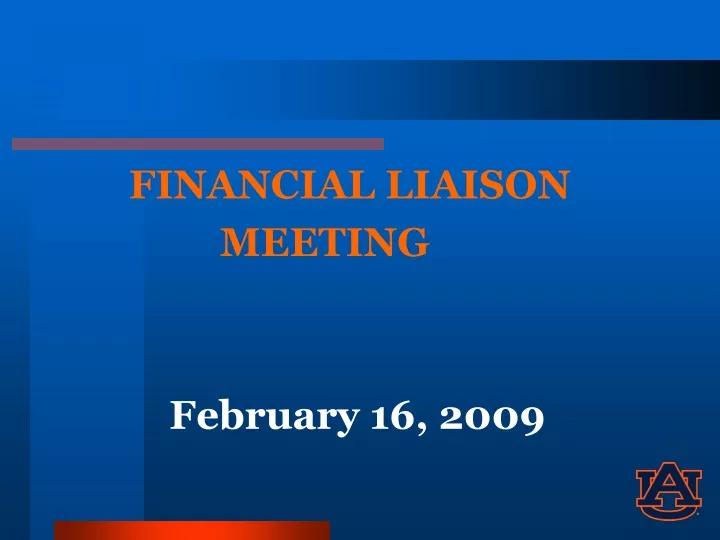 financial liaison meeting february 16 2009