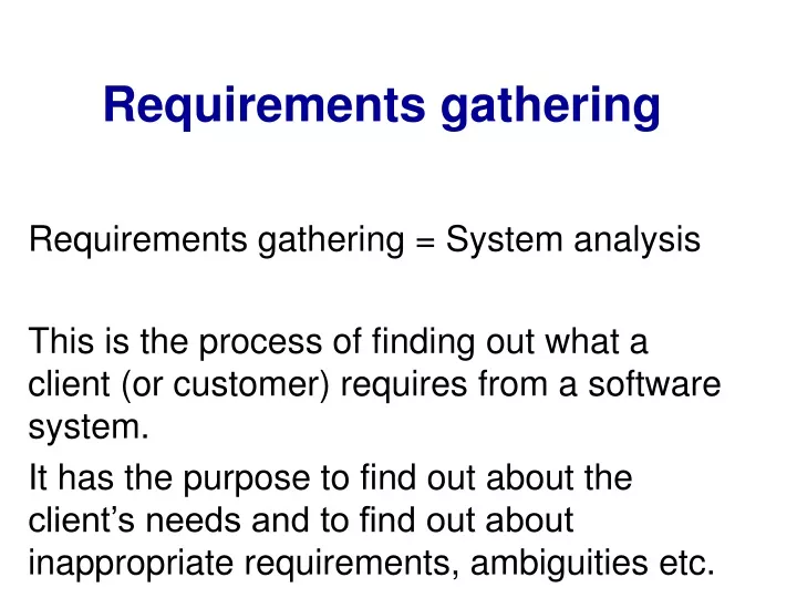 requirements gathering