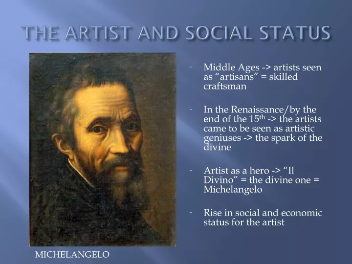 the artist and social status