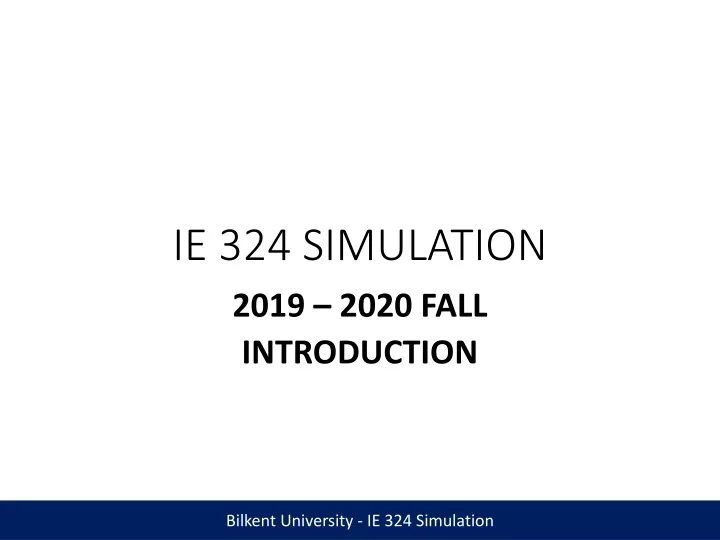 ie 324 simulation