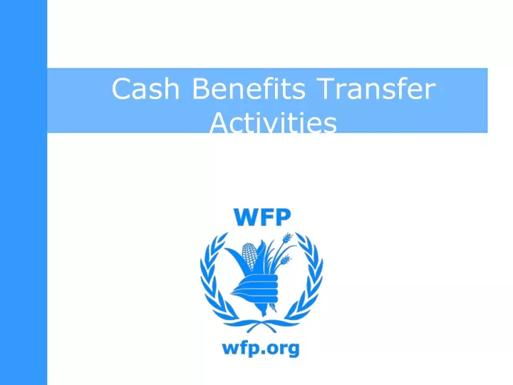 cash benefits transfer activities