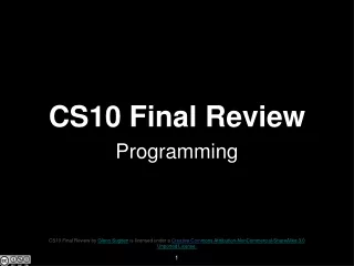 CS10 Final Review