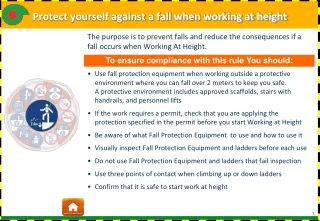 Protect yourself against a fall when working at height