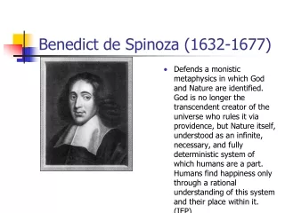 Benedict de Spinoza (1632-1677)