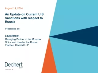 An Update on Current U.S. Sanctions with respect to Russia