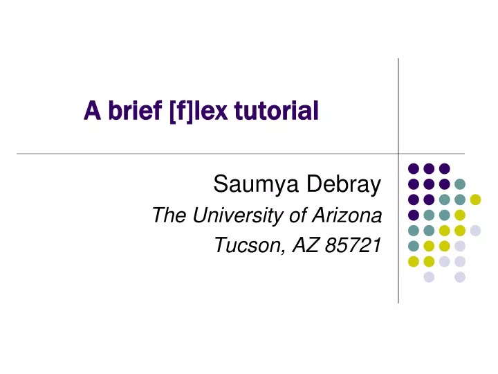 a brief f lex tutorial