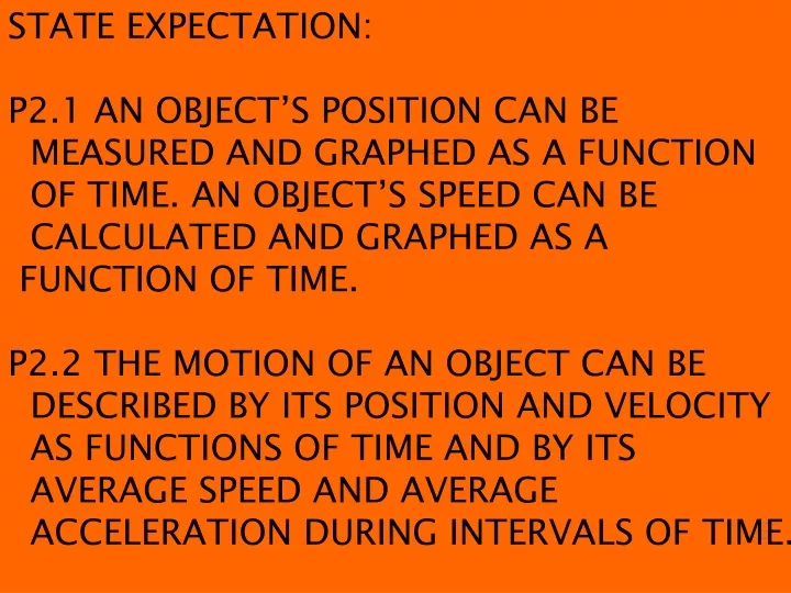 state expectation p2 1 an object s position