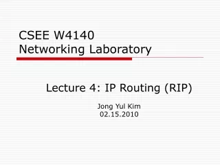 CSEE W4140 Networking Laboratory