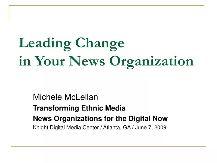 leading change in your news organization