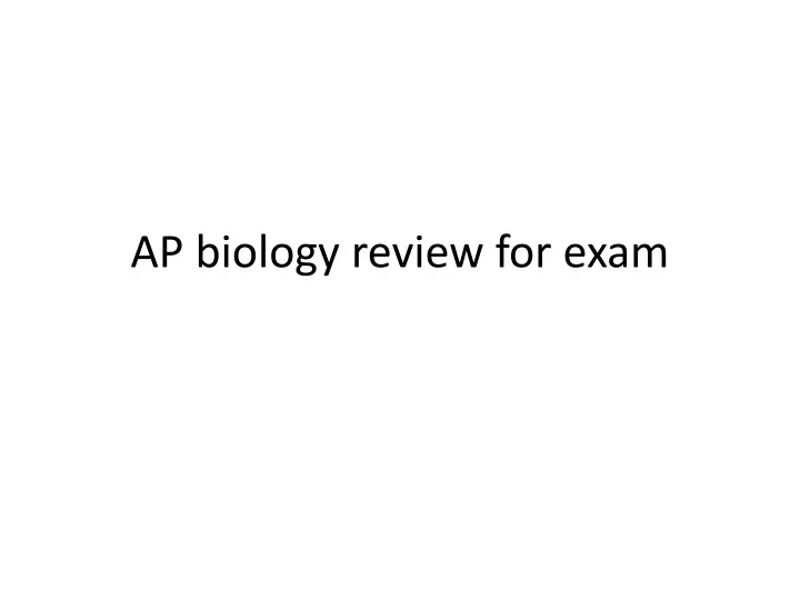 ap biology review for exam