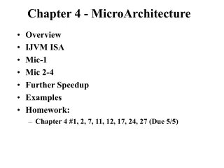 Chapter 4 - MicroArchitecture