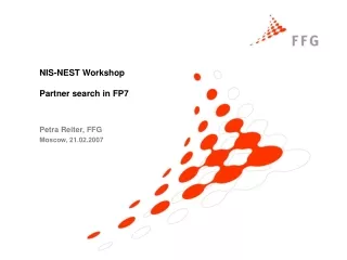NIS-NEST Workshop Partner search in FP7