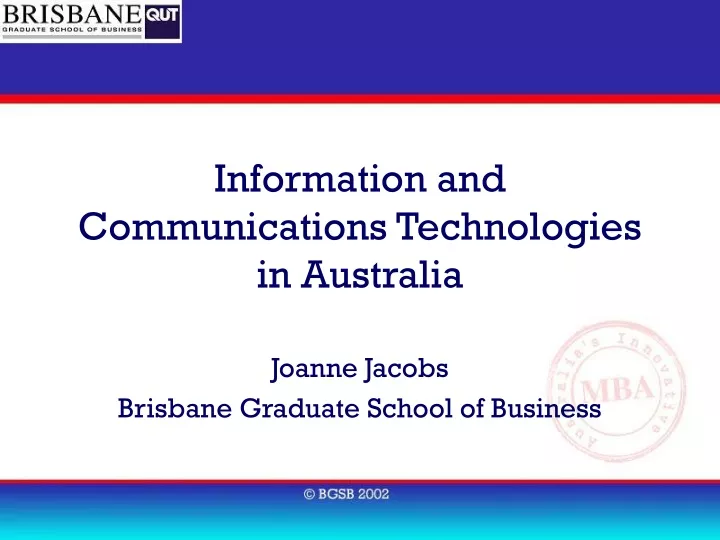 information and communications technologies in australia