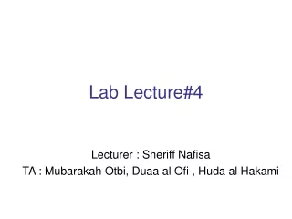 Lab Lecture#4