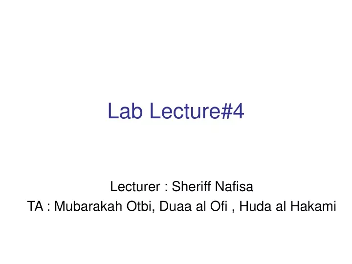 lab lecture 4