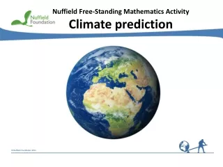 Nuffield Free-Standing Mathematics Activity Climate prediction