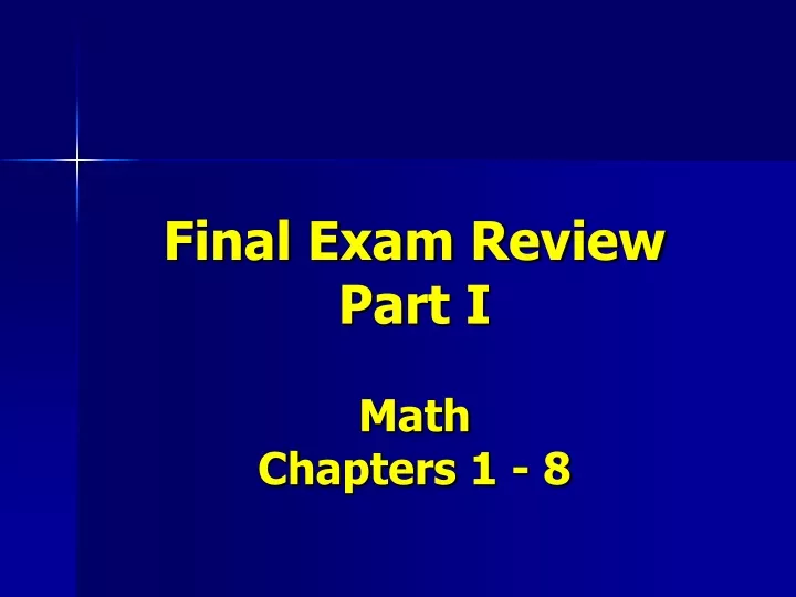 final exam review part i math chapters 1 8
