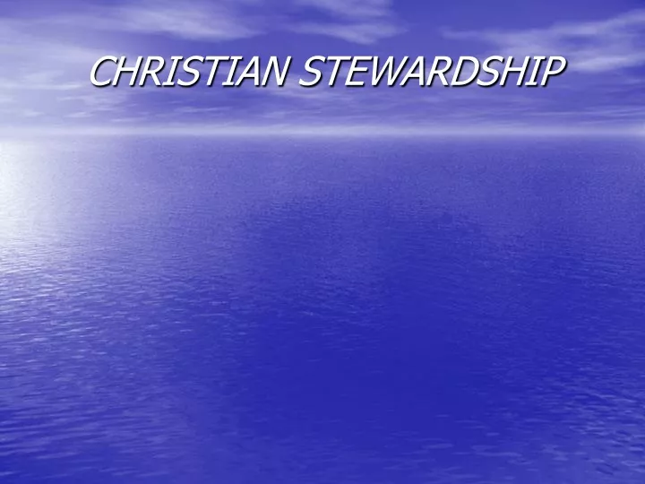 christian stewardship