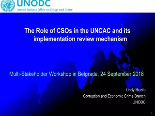 The Role of CSOs in the UNCAC and its implementation review mechanism