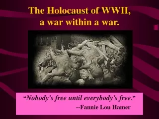 The Holocaust of WWII, a war within a war.
