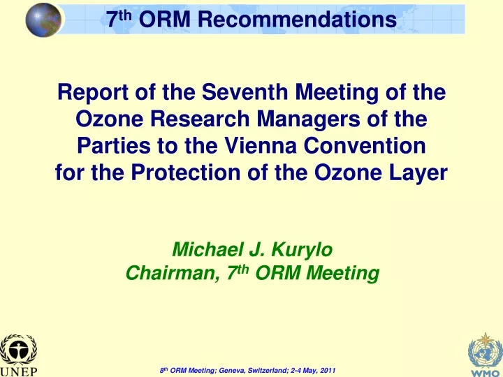 report of the seventh meeting of the ozone