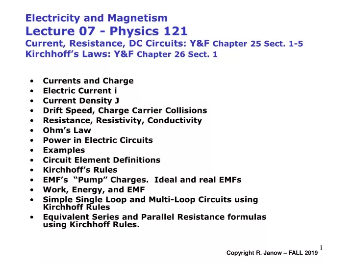 electricity and magnetism lecture 07 physics