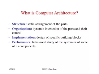 What is Computer Architecture?