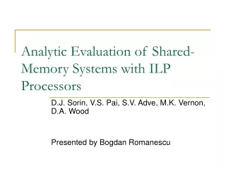 Analytic Evaluation of Shared-Memory Systems with ILP Processors