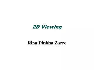 2D Viewing