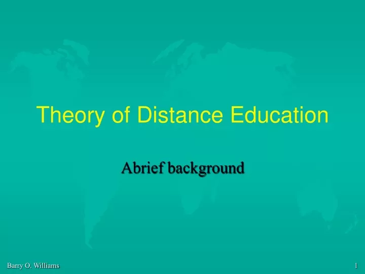 theory of distance education